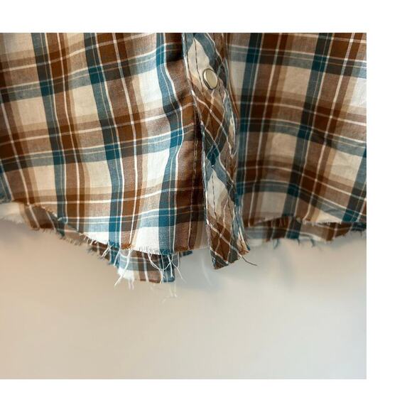 Wrangler Men's Wrancher Shirts SZ M Blue & Brown - Picture 5 of 5